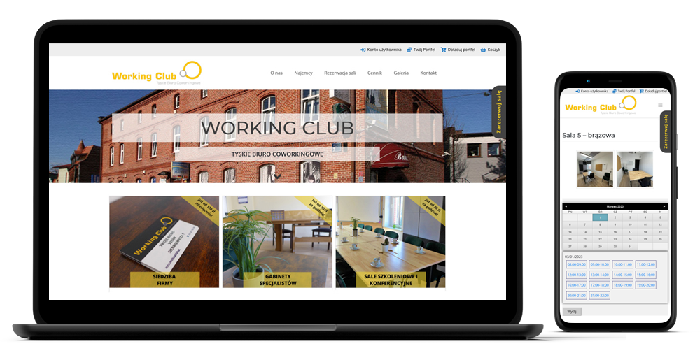 Realizacja strony internetowej: Working Club